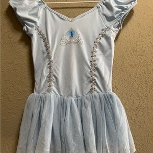 Danskin Blue Dance Costume with Tulle Skirt and Ruffled Bodice